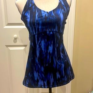 Blue and black lululemon tank